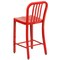 Merrick Lane Santorini Galvanized Steel Indoor/Outdoor Counter Bar Stool With Slatted Back And Powder Coated Finish